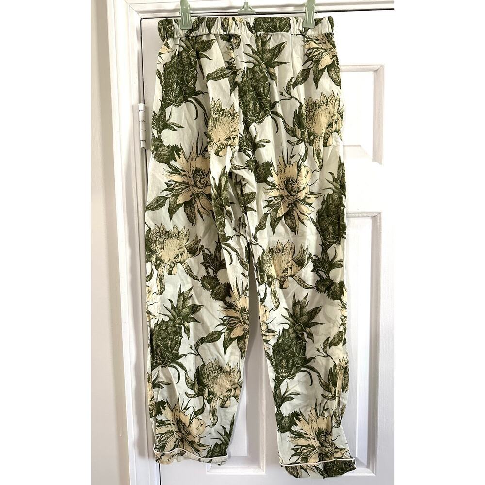 DESMOND & DEMPSEY Night Bloom-print Pyjama Pajama Pants Floral Cottagecore Sz S - Picture 6 of 8